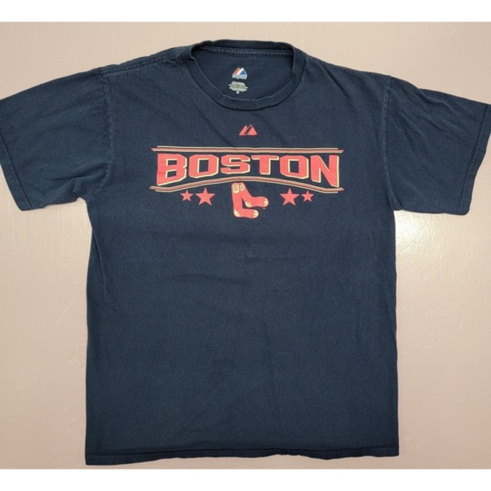 Majestic Boston Red Sox Men's Blue T-Shirt Championship History Size Medium